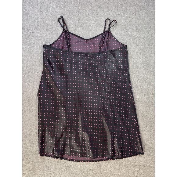 APT. 9 Slip Dress Satin Mini Lingerie Heart Print Black Pink Size XL - Picture 2 of 8